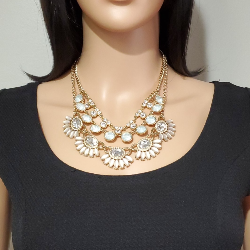 Layered Rhinestone Statement Necklace - image 7